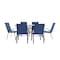 Flash Furniture Brazos 7 Pc Outdoor Patio Dining Set - 55in Tempered Glass Patio Tbl w/Umbrella Hole, 6 Navy Chairs TLH-089REC-303CNV6-GG - alternate 6